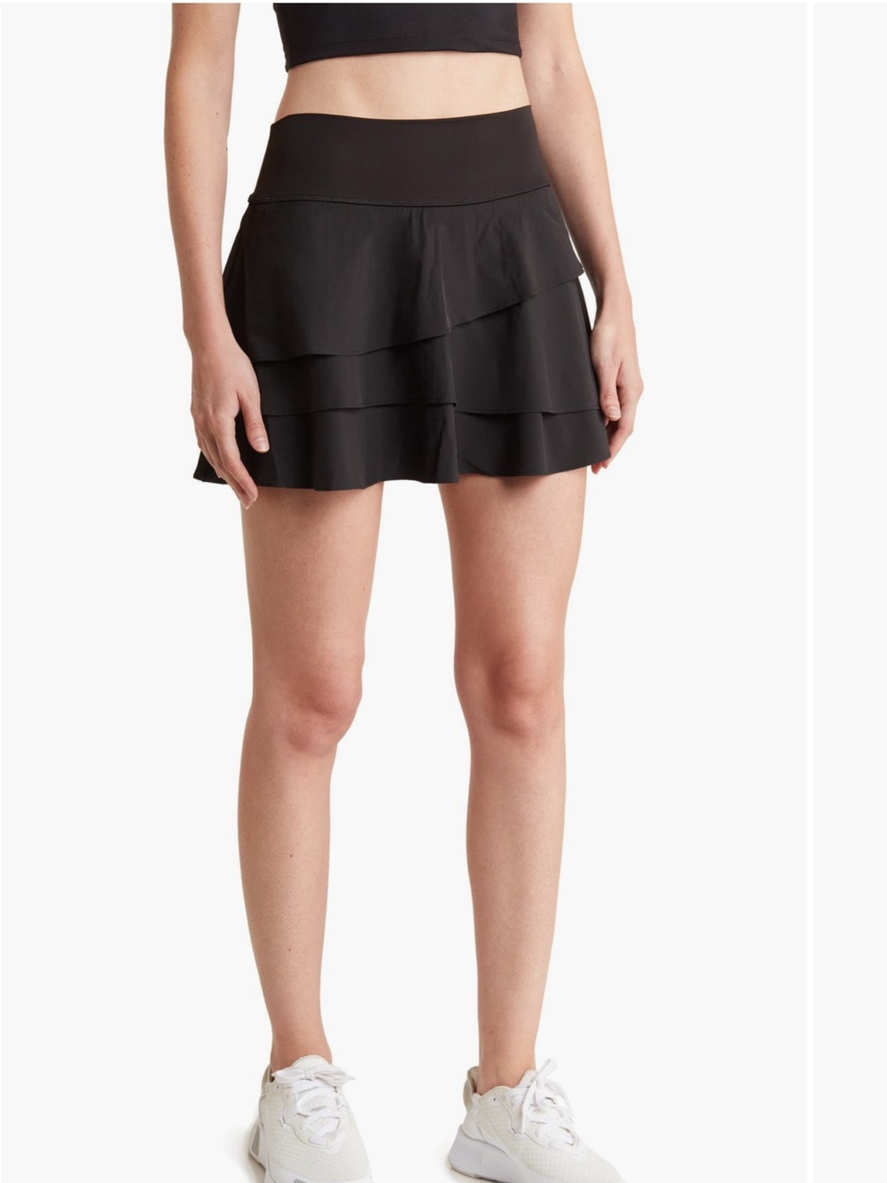 Yogalicious Black Layered Active Skort - Women